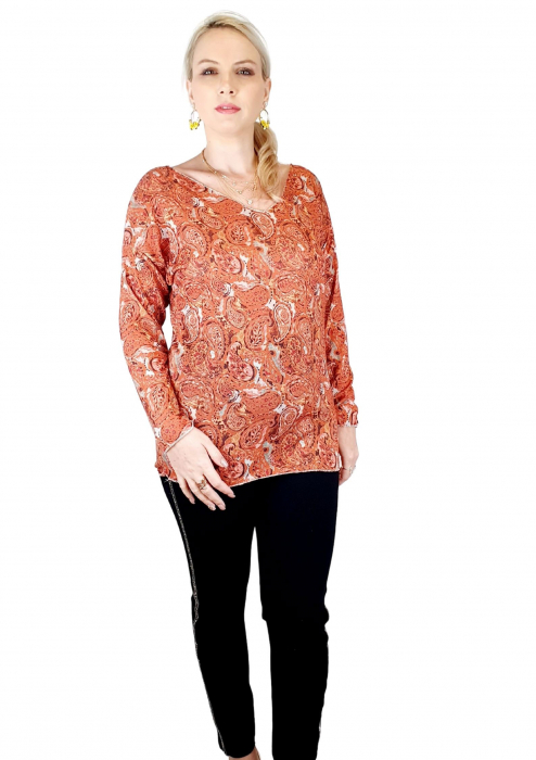 Bluza de dama cu imprimeu, maneci lungi (8)