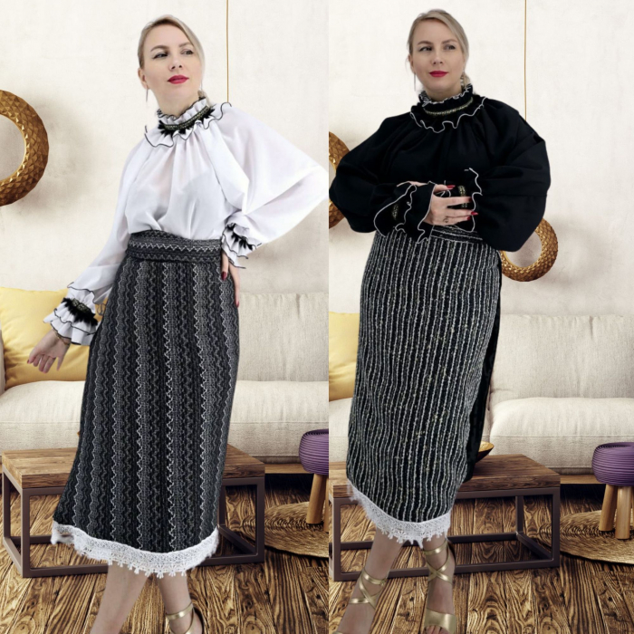Bluza neagra stilizata traditional Amalia [15]