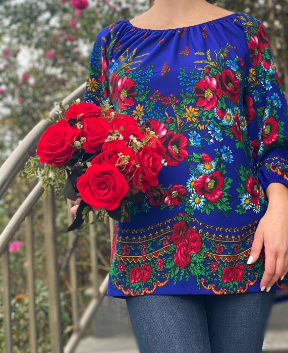 Bluza stilizata cu motive florale Sanziana 16 image4