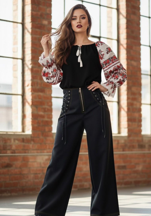 Bluza stilizata cu motive traditionale Margareta 21