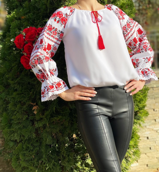 Bluza stilizata cu motive traditionale Margareta [4]