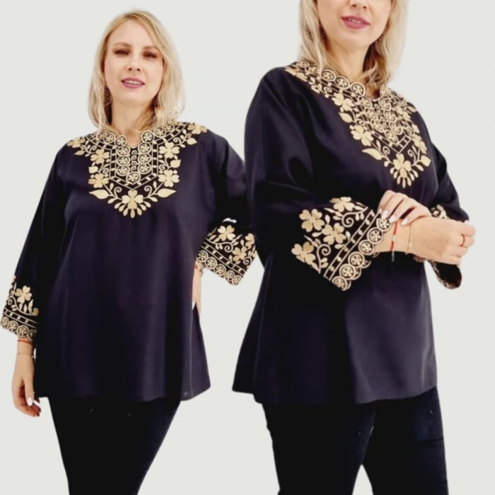 Bluza stilizata traditional cu broderie Claudia