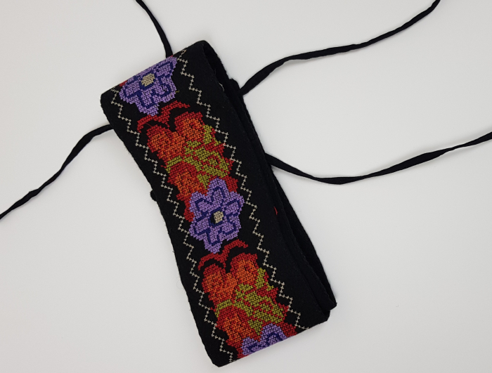Brau adulti negru cu broderie