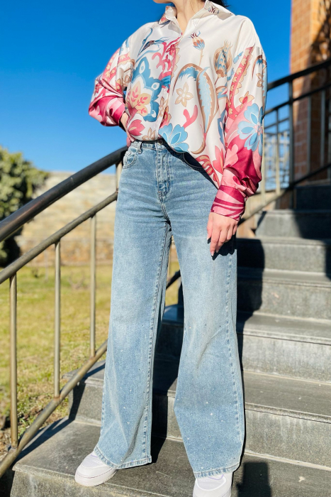 Bluză satinată Boho Chic [3]