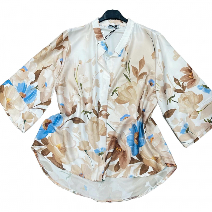 Camasa lejera din satin cu imprimeu floral , Marime universala