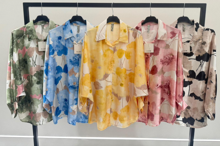 Camasa Oversize din satin - Kamelia