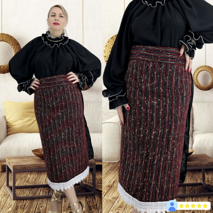 Catrinta si brau traditionala cu fir de lame pentru dama - Silvia 2 Catrinta si brau traditionala cu fir de lame pentru dama - Silvia 2