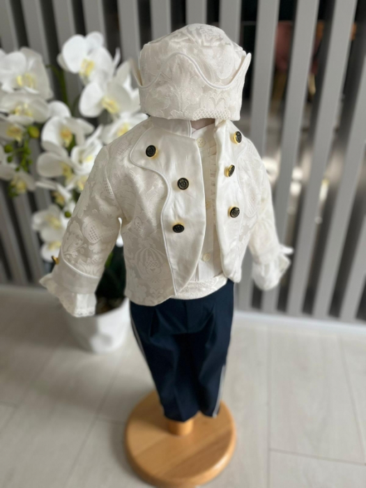 Costum Print pentru Botez - Alb si Bleumarin [4]
