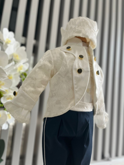 Costum Print pentru Botez - Alb si Bleumarin [3]