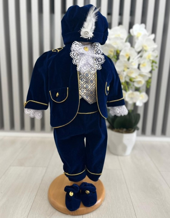 Costum Art Baieti din catifea - grena [2]