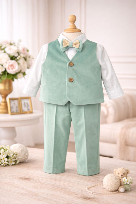 Кадифен костюм за кръщене за момчета Матиас 2 [3]