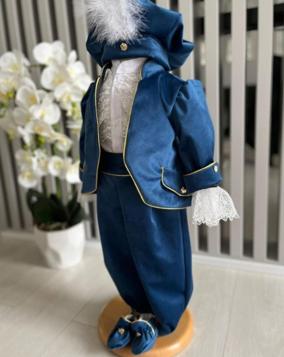Costum Botez Conte pentru baieti - albastru [2]