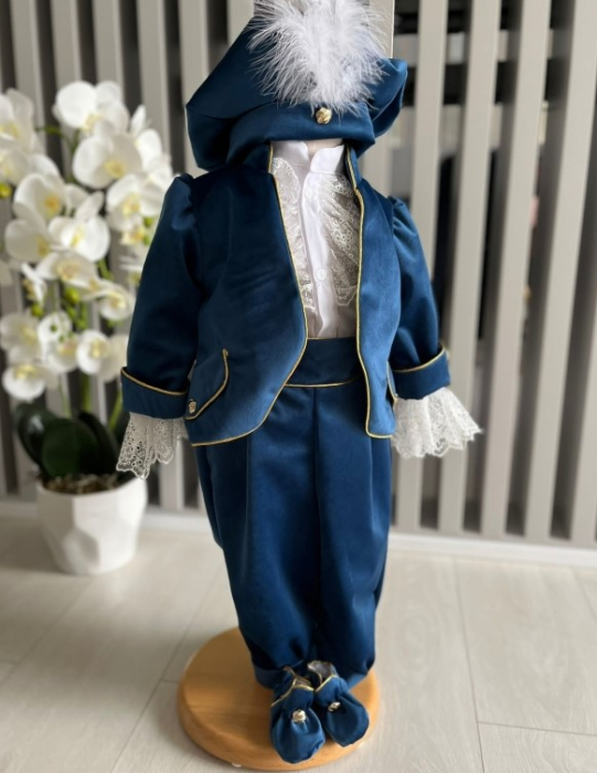 Costum Botez Conte pentru baieti - albastru [3]