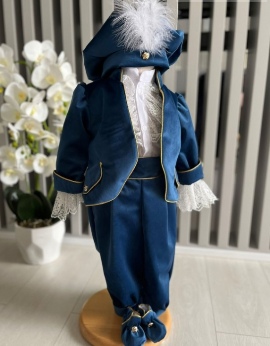 Costum Botez Conte pentru baieti - albastru [7]