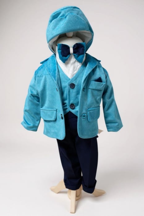 Costum elegant baieti David – bleu si bleumarin 2 [2]