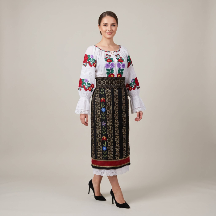 Costum popular format din catrinta , brau si ie - Cezarina 6