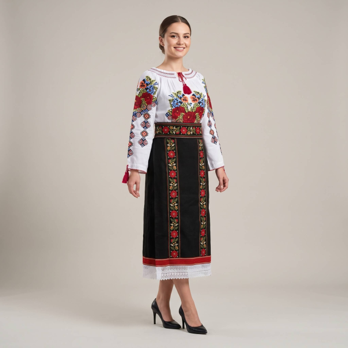 Costum popular format din catrinta , brau si ie Inima Mare 2