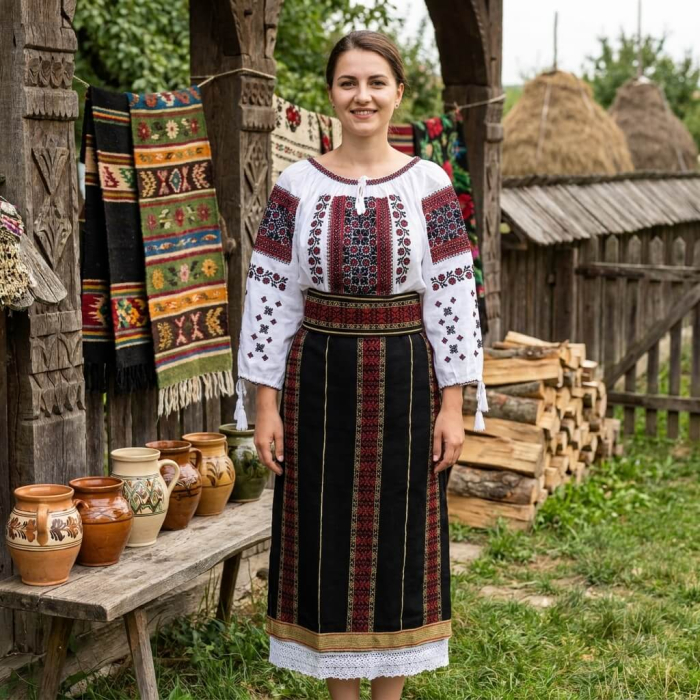 Costum popular format din catrinta , brau si ie - Mariana  ( pana la 6XL ) [2]