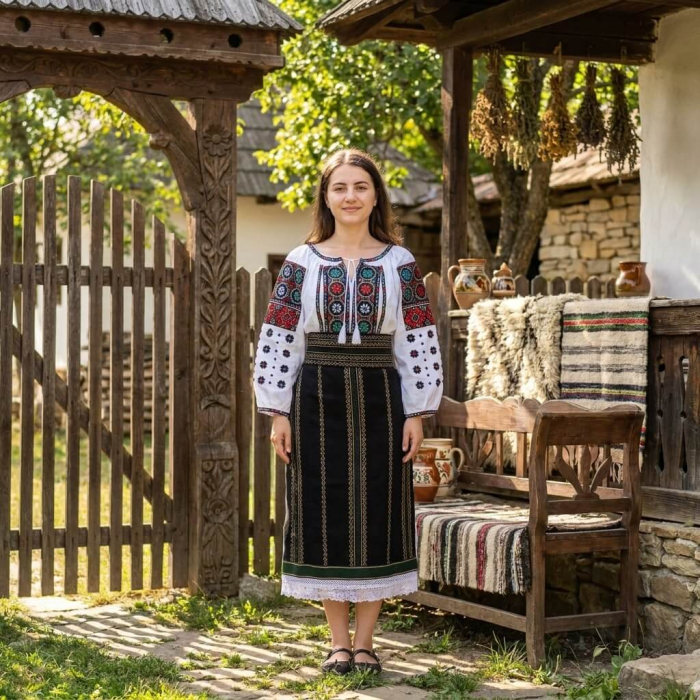 Costum popular format din catrinta , brau si ie - Cleopatra [2]