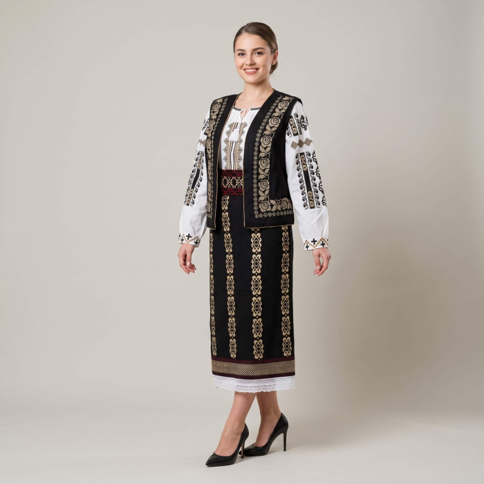 Costum popular format din vesta, catrinta , brau si ie - Emanuela [2]