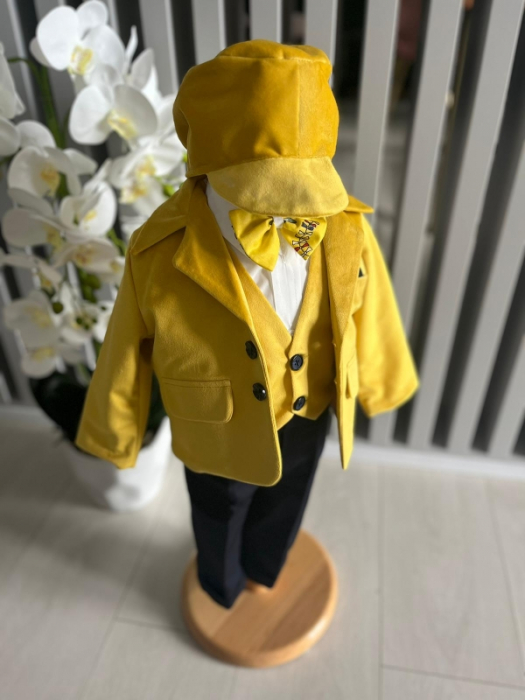 Costum Print pentru Botez - Galben si Bleumarin [5]