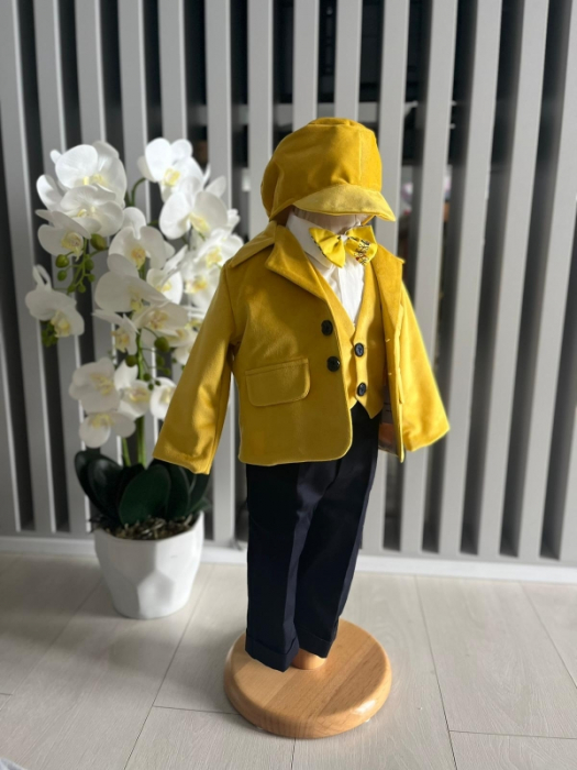 Costum Print pentru Botez - Galben si Bleumarin [3]
