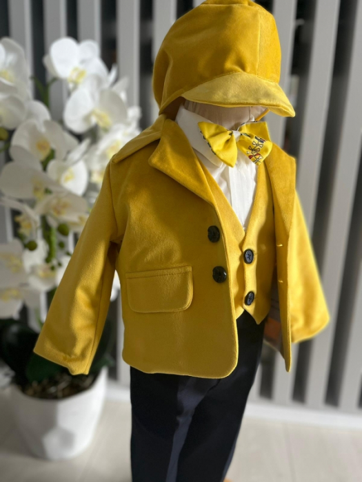 Costum Print pentru Botez - Galben si Bleumarin [4]