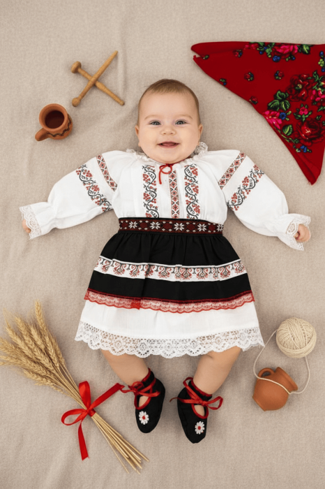 Costum Traditional Fetite Bianca 15