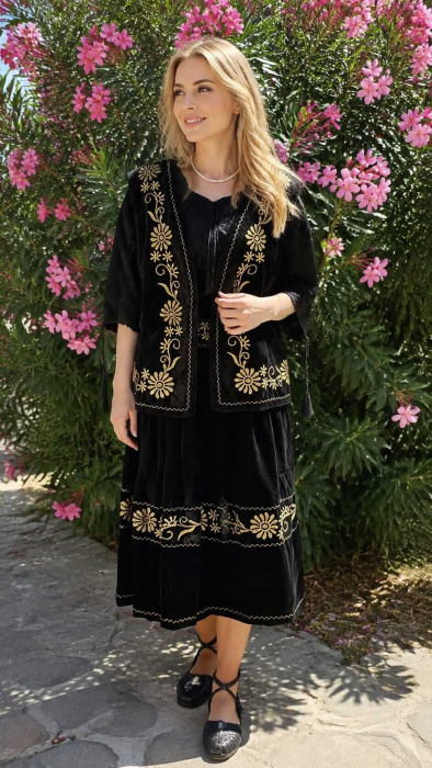 Costum traditional format din ie, fusta si vesta - Carmen 15 [4]