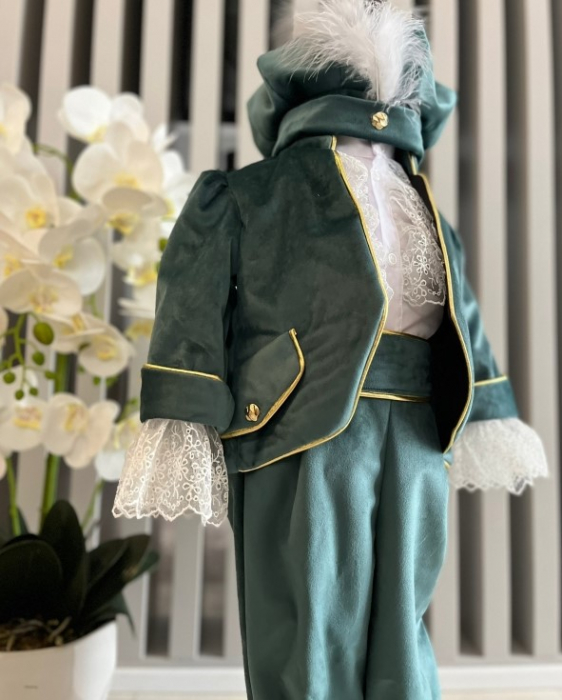 Costum Botez Conte pentru baieti - verde [7]