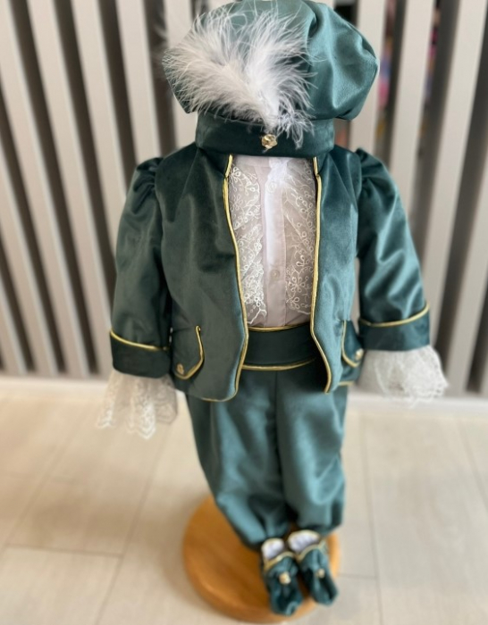 Costum Botez Conte pentru baieti - verde [2]