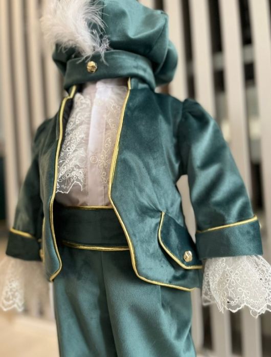Costum Botez Conte pentru baieti - verde [4]