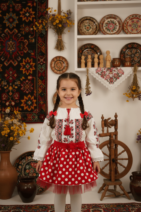 Fustita rosie cu Buline si tulle [1]