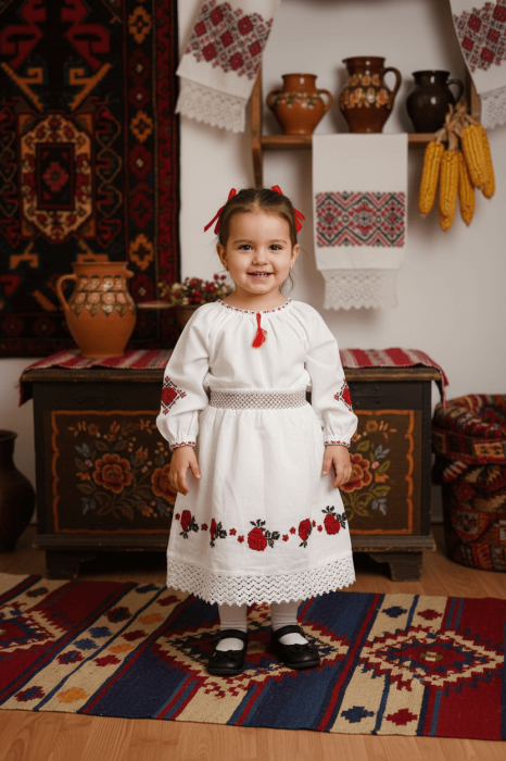 Fustita Traditionala Fetite Alba 5