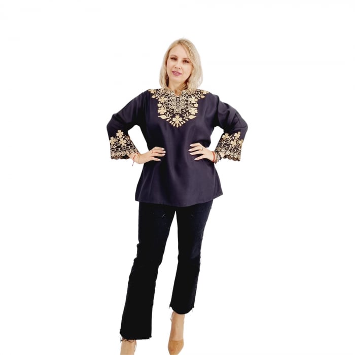 Bluza stilizata traditional cu broderie Claudia [3]