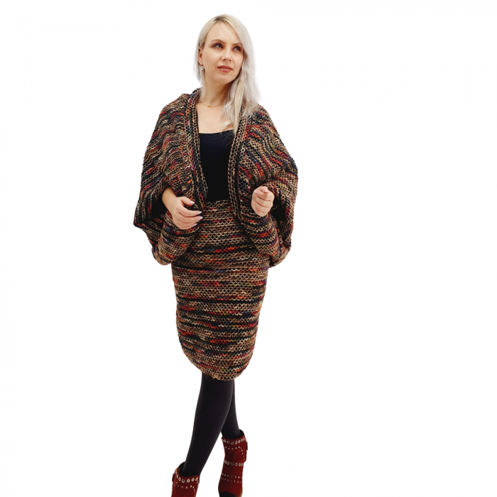 Jacheta dama multicolor din lana 2