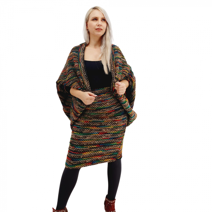 Jacheta dama multicolor din lana [3]