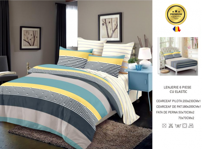 Poze Lenjerie De Pat Finet 6 Piese - Stripes