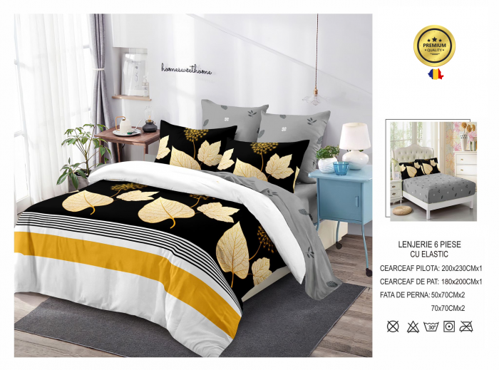 Poze Lenjerie De Pat Finet 6 Piese - Leaf