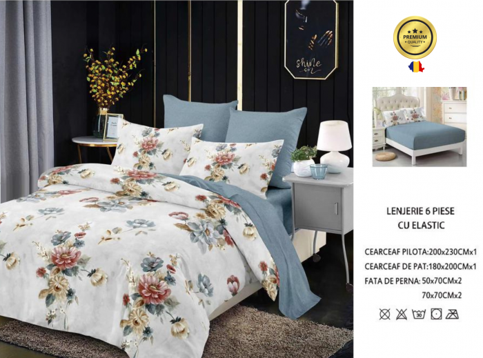 Poze Lenjerie De Pat Finet 6 Piese - Sunflower