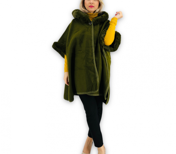 Poncho Dama masura universala culoarea kaki 2 [4]