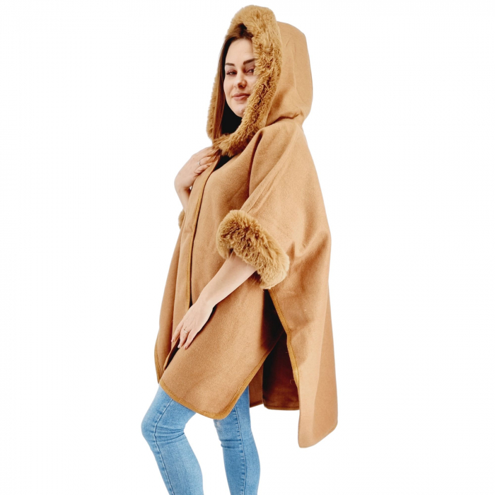 Poncho Dama masura universala culoarea maro 2 [3]