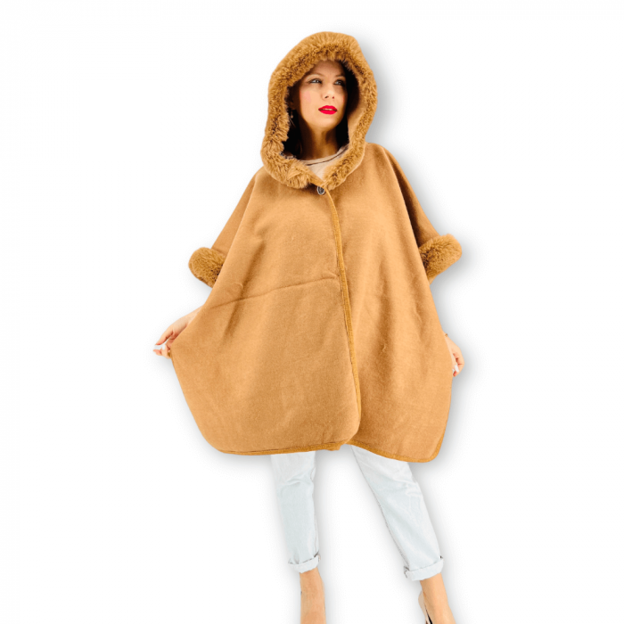 Poncho Dama masura universala culoarea maro 2 [7]
