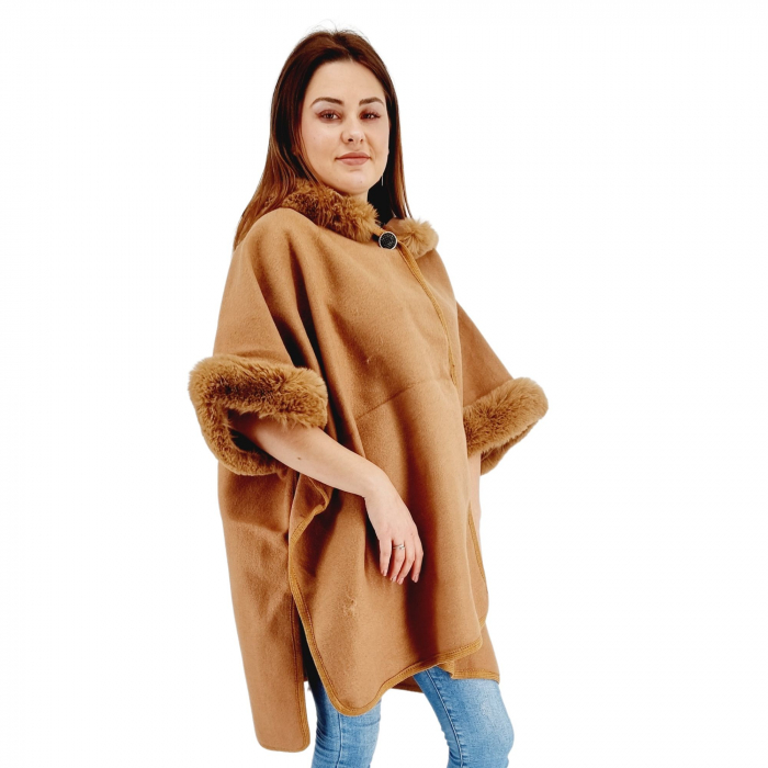 Poncho Dama masura universala culoarea maro 2 [6]