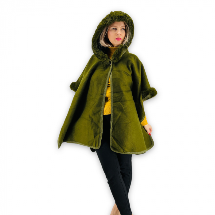 Poncho Dama masura universala culoarea kaki 2 [2]