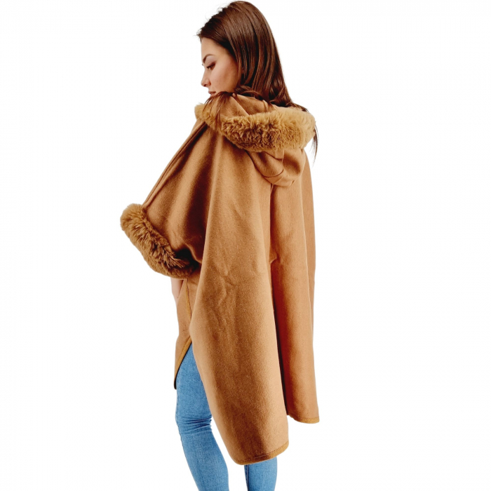 Poncho Dama masura universala culoarea maro 2 [4]