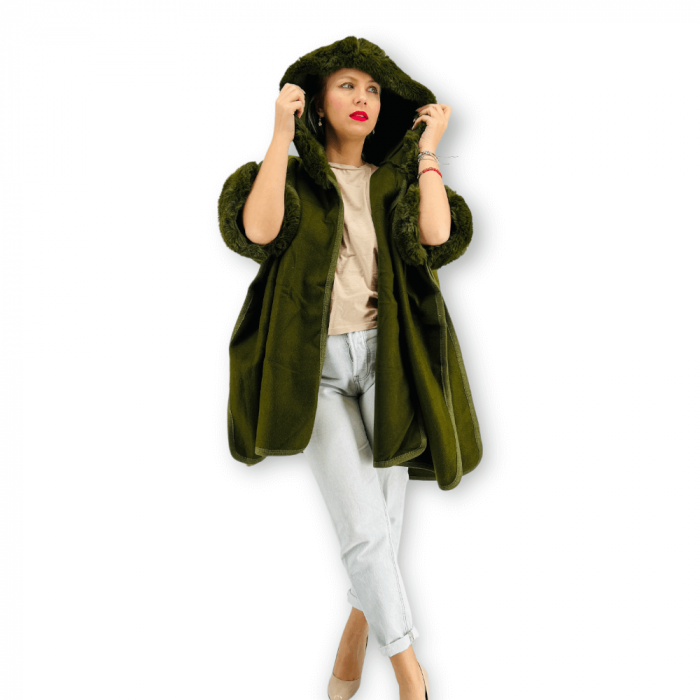 Poncho Dama masura universala culoarea negru [10]