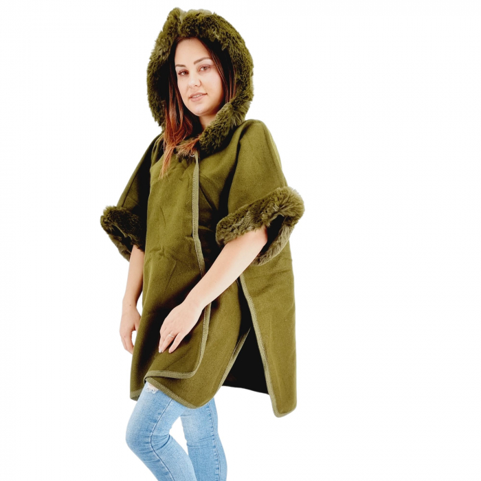 Poncho Dama masura universala culoarea negru [2]