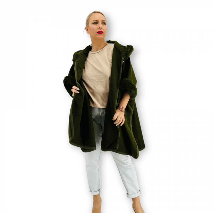 Poncho Dama masura universala culoarea negru [11]