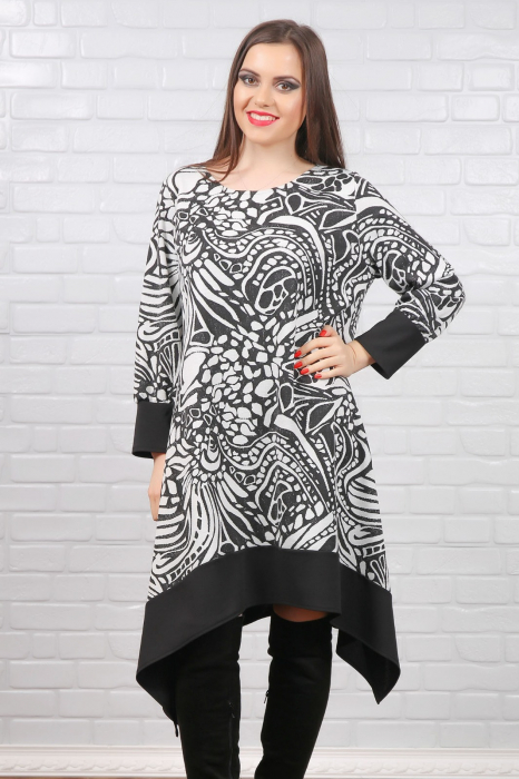 Rochie asimetrica steluta - tigrat